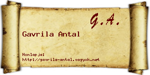 Gavrila Antal névjegykártya